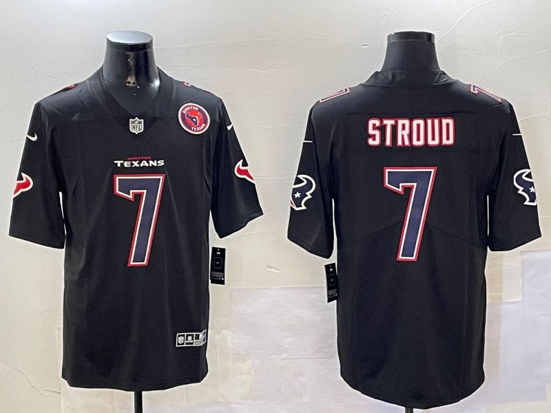 Men Houston Texans 7 Stroud Black 2024 Nike Limited NFL Jersey style 01081